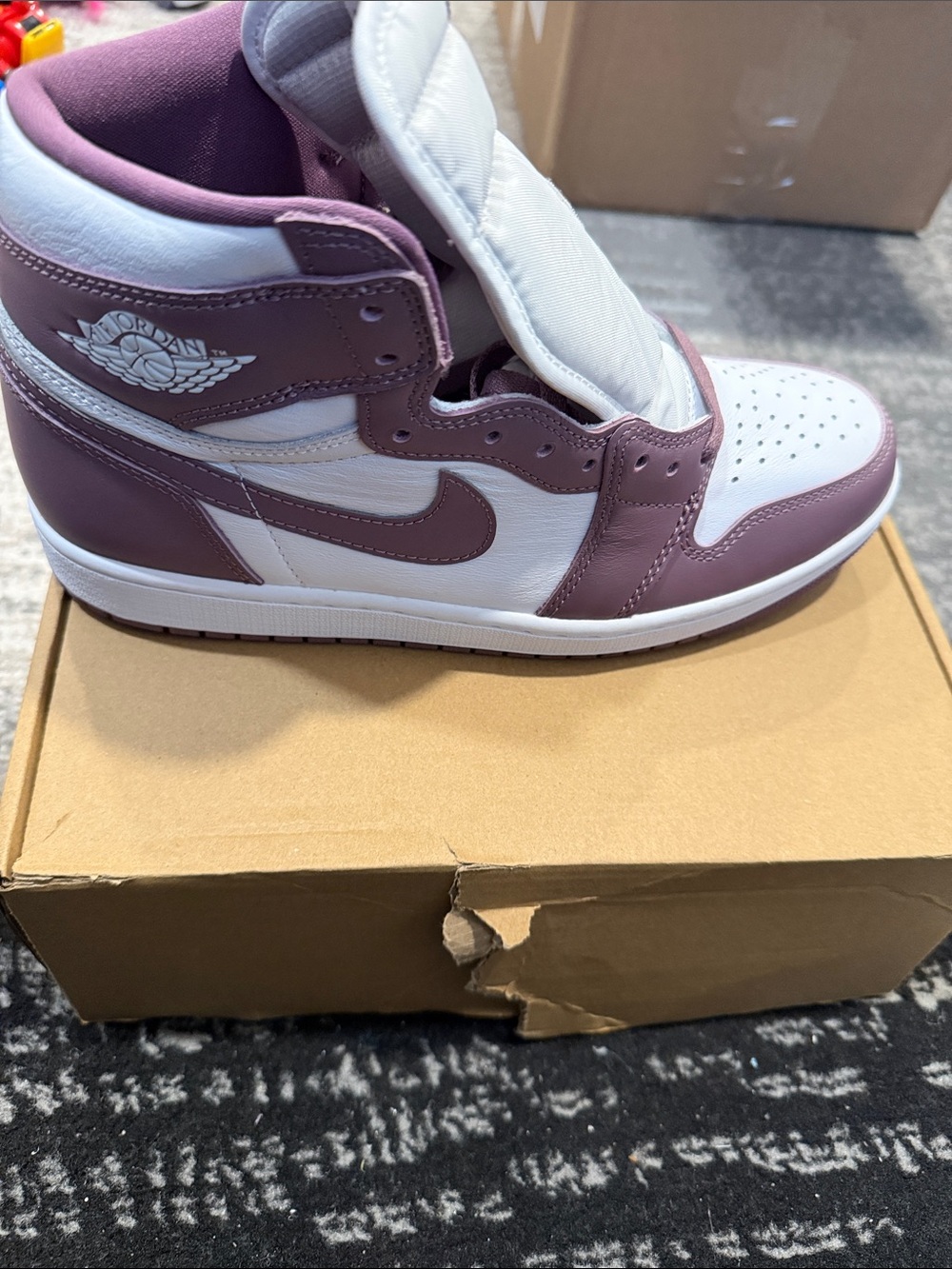 Jordan Women's High-Top Sneakers in Mauve and White
